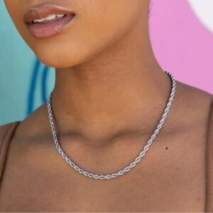 Chic Silver Rope Chain Necklace